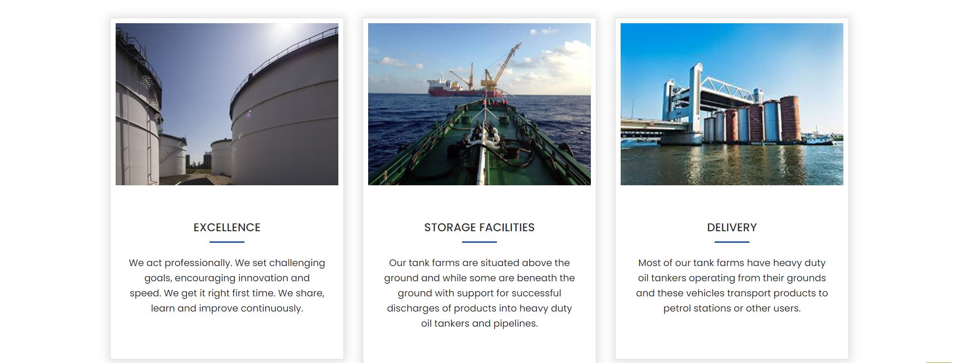 Tank storage facility